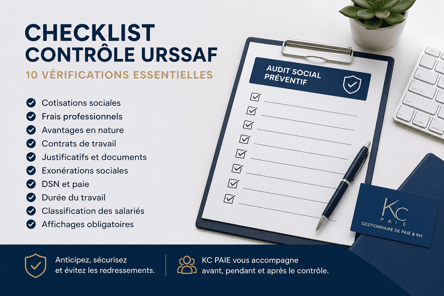 Checklist contrôle URSSAF KC PAIE